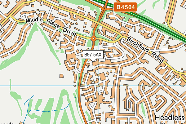 B97 5AX map - OS VectorMap District (Ordnance Survey)