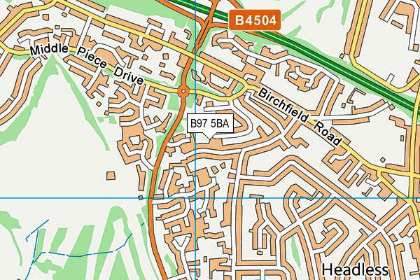 B97 5BA map - OS VectorMap District (Ordnance Survey)