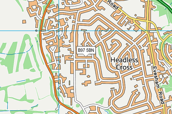 B97 5BN map - OS VectorMap District (Ordnance Survey)
