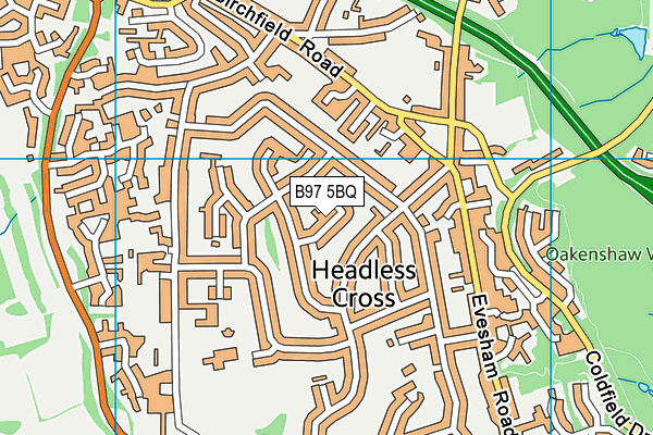 B97 5BQ map - OS VectorMap District (Ordnance Survey)