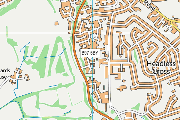 B97 5BY map - OS VectorMap District (Ordnance Survey)