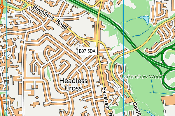 B97 5DA map - OS VectorMap District (Ordnance Survey)