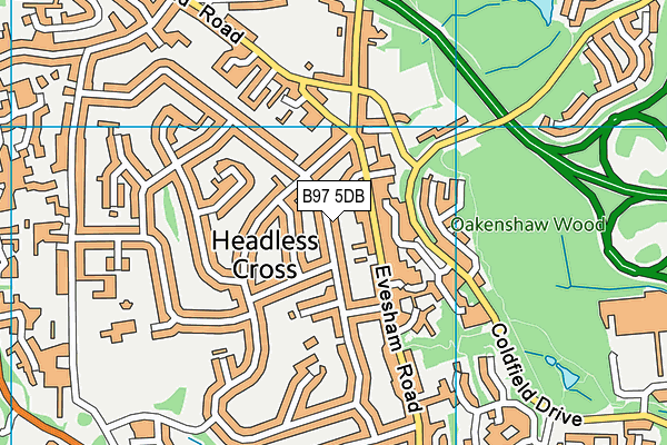 B97 5DB map - OS VectorMap District (Ordnance Survey)