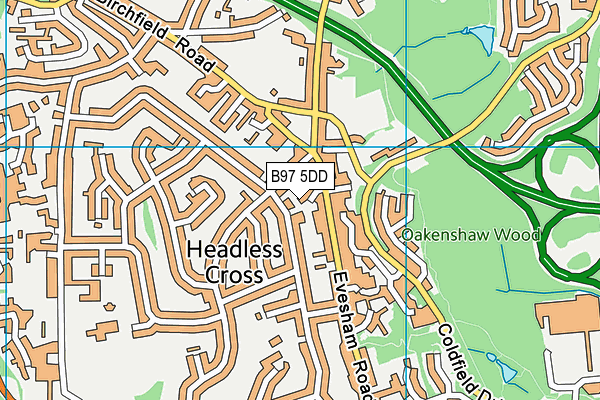 B97 5DD map - OS VectorMap District (Ordnance Survey)