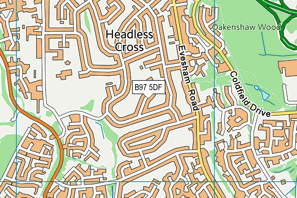 B97 5DF map - OS VectorMap District (Ordnance Survey)