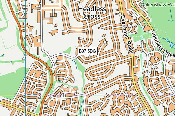 B97 5DG map - OS VectorMap District (Ordnance Survey)