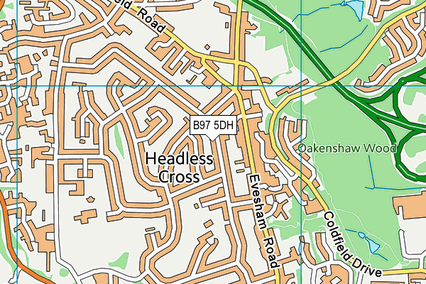 B97 5DH map - OS VectorMap District (Ordnance Survey)
