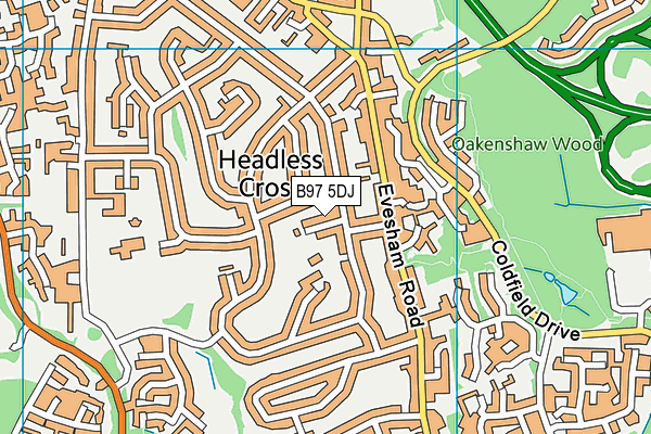 B97 5DJ map - OS VectorMap District (Ordnance Survey)