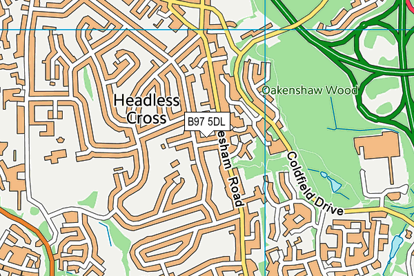 B97 5DL map - OS VectorMap District (Ordnance Survey)