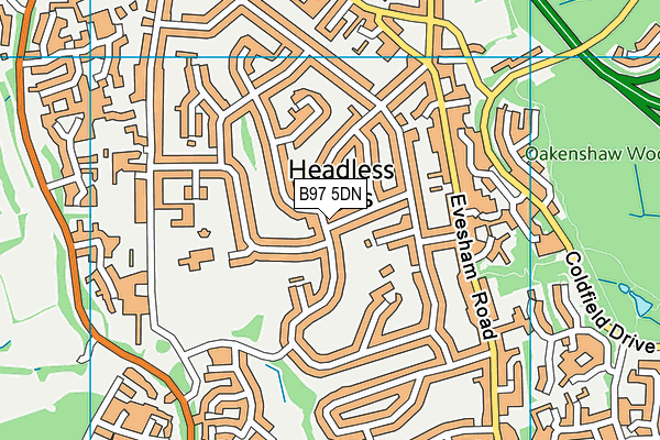 B97 5DN map - OS VectorMap District (Ordnance Survey)