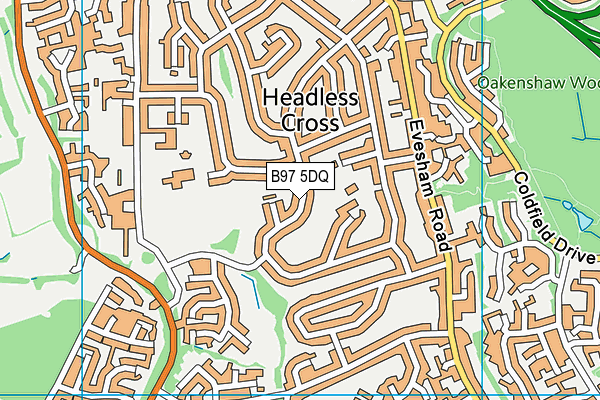 B97 5DQ map - OS VectorMap District (Ordnance Survey)