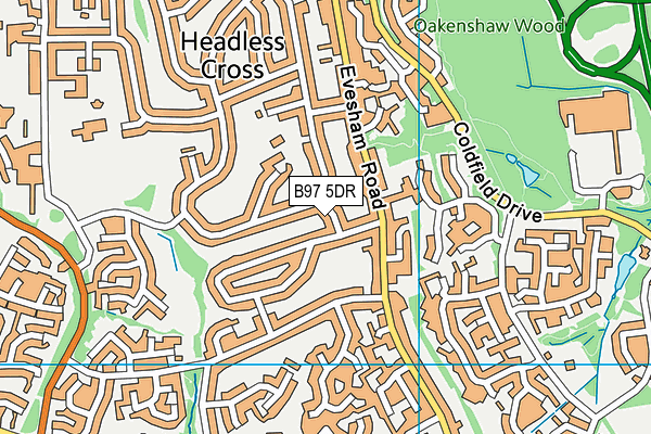 B97 5DR map - OS VectorMap District (Ordnance Survey)