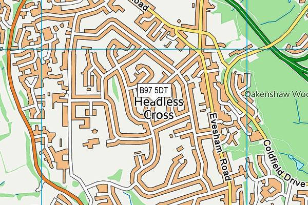 B97 5DT map - OS VectorMap District (Ordnance Survey)