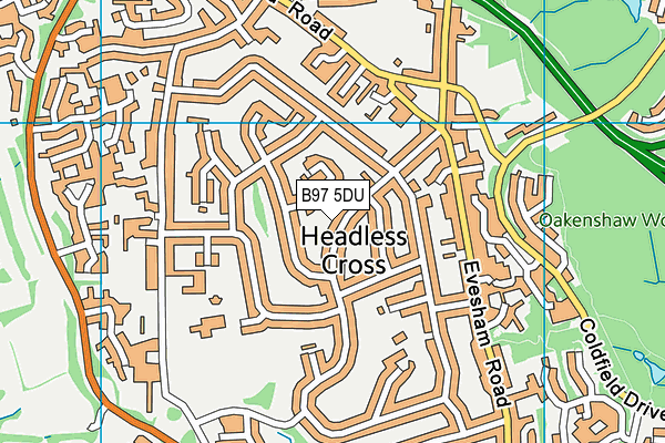 B97 5DU map - OS VectorMap District (Ordnance Survey)