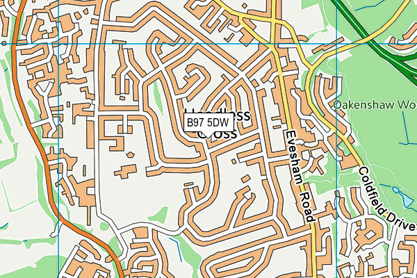 B97 5DW map - OS VectorMap District (Ordnance Survey)