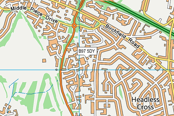 B97 5DY map - OS VectorMap District (Ordnance Survey)