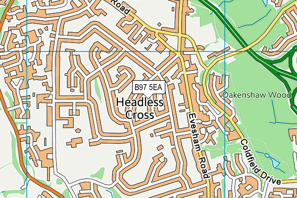 B97 5EA map - OS VectorMap District (Ordnance Survey)