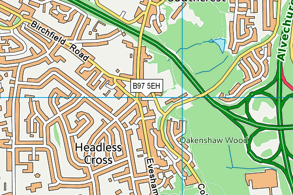 B97 5EH map - OS VectorMap District (Ordnance Survey)