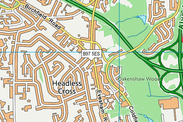 B97 5ES map - OS VectorMap District (Ordnance Survey)