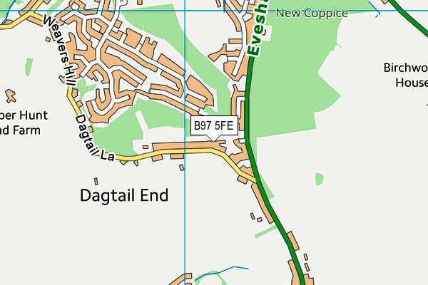 B97 5FE map - OS VectorMap District (Ordnance Survey)