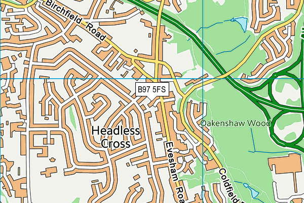 B97 5FS map - OS VectorMap District (Ordnance Survey)