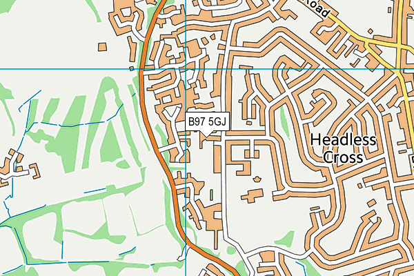 B97 5GJ map - OS VectorMap District (Ordnance Survey)