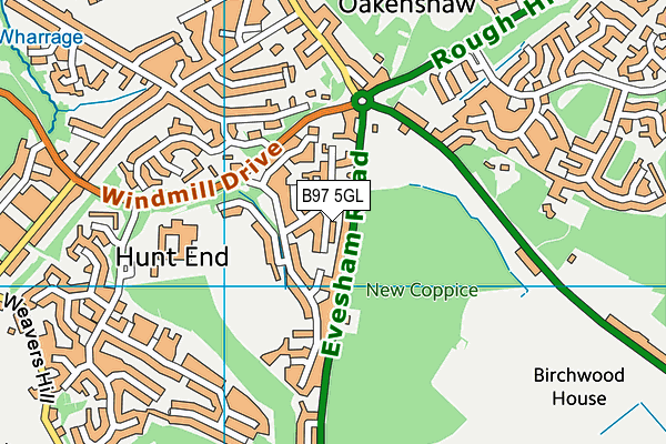 B97 5GL map - OS VectorMap District (Ordnance Survey)