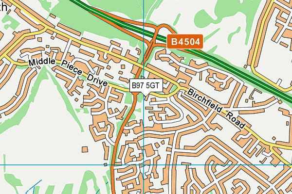 B97 5GT map - OS VectorMap District (Ordnance Survey)