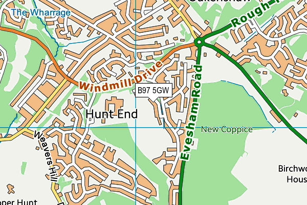 B97 5GW map - OS VectorMap District (Ordnance Survey)