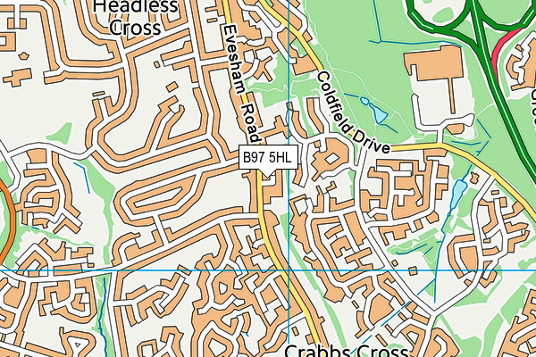 B97 5HL map - OS VectorMap District (Ordnance Survey)