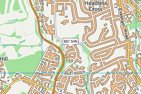 B97 5HN map - OS VectorMap District (Ordnance Survey)