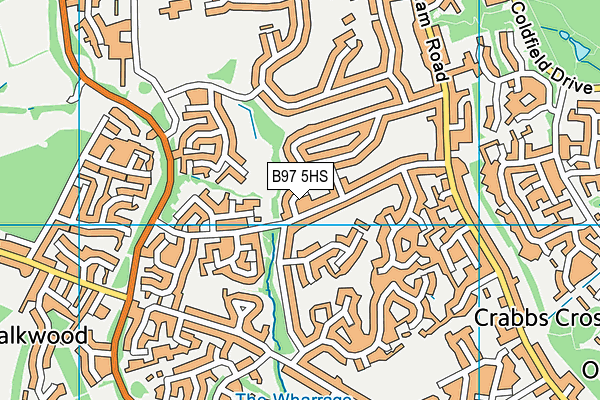 B97 5HS map - OS VectorMap District (Ordnance Survey)