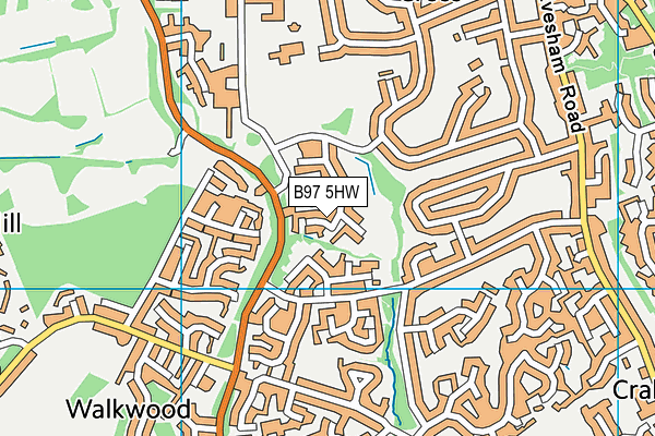 B97 5HW map - OS VectorMap District (Ordnance Survey)