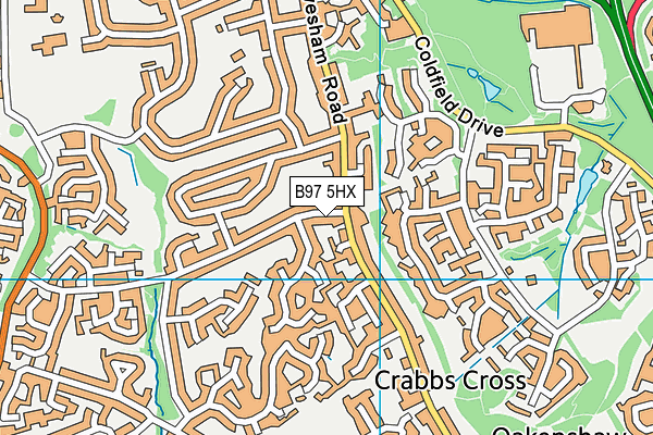 B97 5HX map - OS VectorMap District (Ordnance Survey)