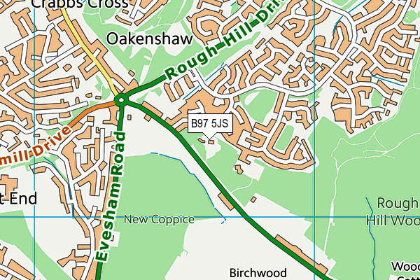 B97 5JS map - OS VectorMap District (Ordnance Survey)