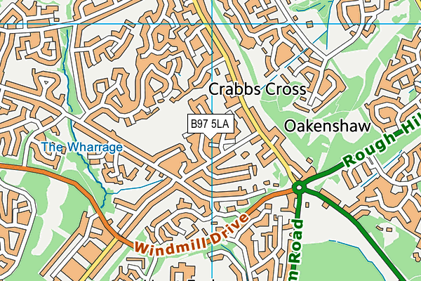 B97 5LA map - OS VectorMap District (Ordnance Survey)