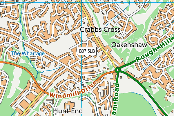 B97 5LB map - OS VectorMap District (Ordnance Survey)