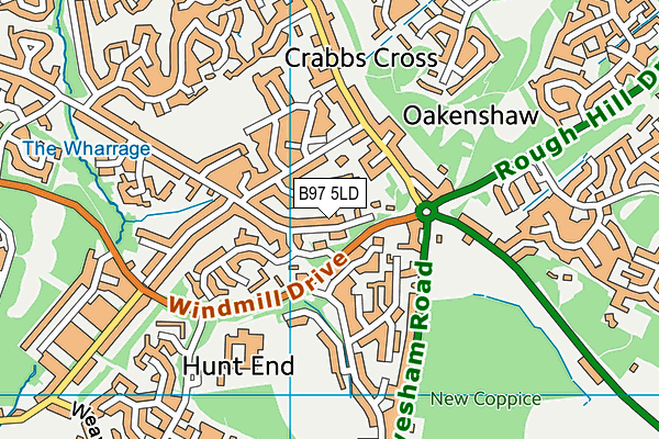 B97 5LD map - OS VectorMap District (Ordnance Survey)