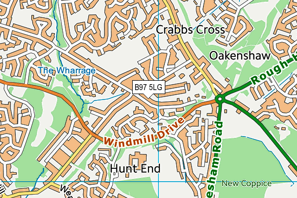 B97 5LG map - OS VectorMap District (Ordnance Survey)