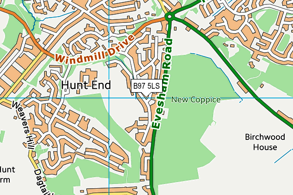 B97 5LS map - OS VectorMap District (Ordnance Survey)