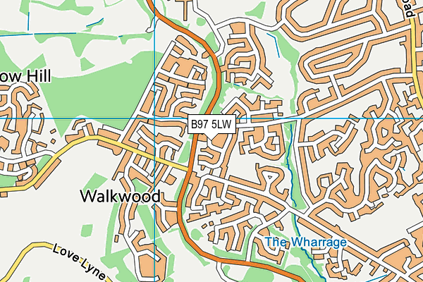 B97 5LW map - OS VectorMap District (Ordnance Survey)