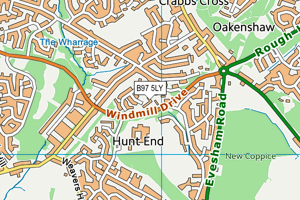 B97 5LY map - OS VectorMap District (Ordnance Survey)