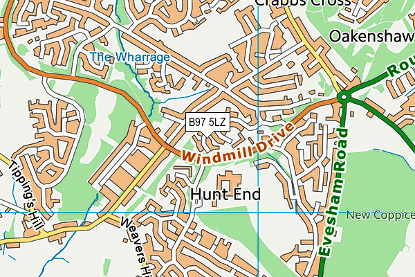 B97 5LZ map - OS VectorMap District (Ordnance Survey)