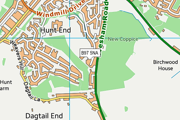 B97 5NA map - OS VectorMap District (Ordnance Survey)