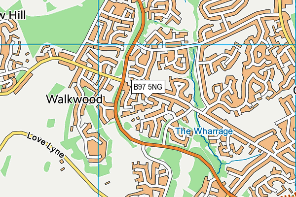 B97 5NG map - OS VectorMap District (Ordnance Survey)