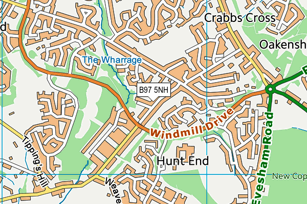 B97 5NH map - OS VectorMap District (Ordnance Survey)