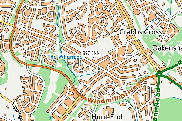 B97 5NN map - OS VectorMap District (Ordnance Survey)