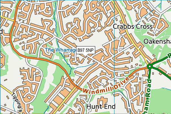 B97 5NP map - OS VectorMap District (Ordnance Survey)