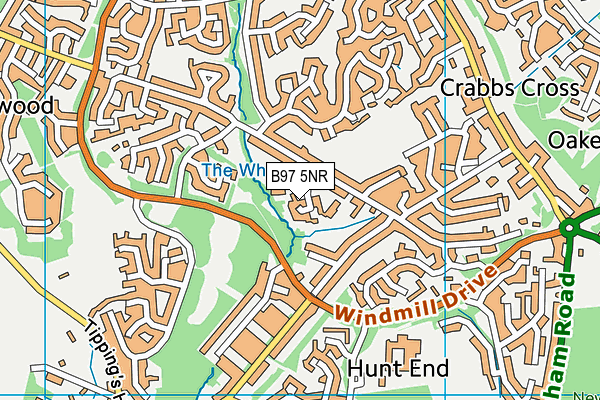 B97 5NR map - OS VectorMap District (Ordnance Survey)