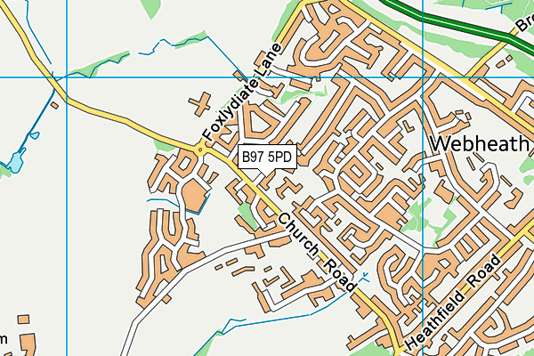 B97 5PD map - OS VectorMap District (Ordnance Survey)